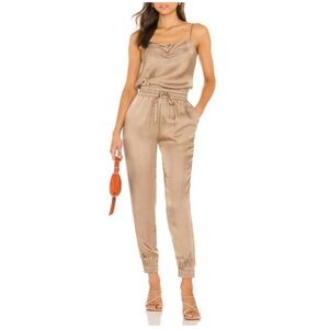 CINQ A SEPT Women’s MEDIUM Finnley Jumpsuit in Pewter Satin